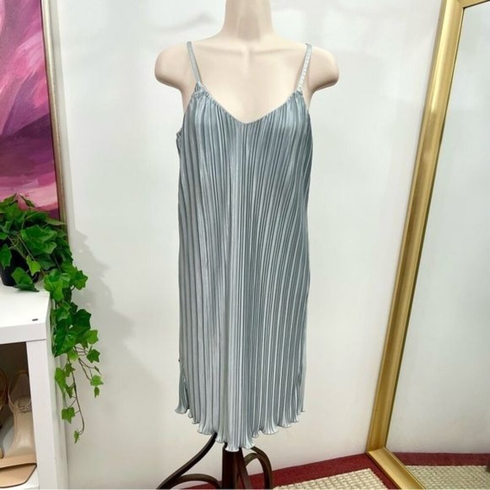 Rachel Zoe Pleated Silver Strappy Slip Dress Size‎ XS